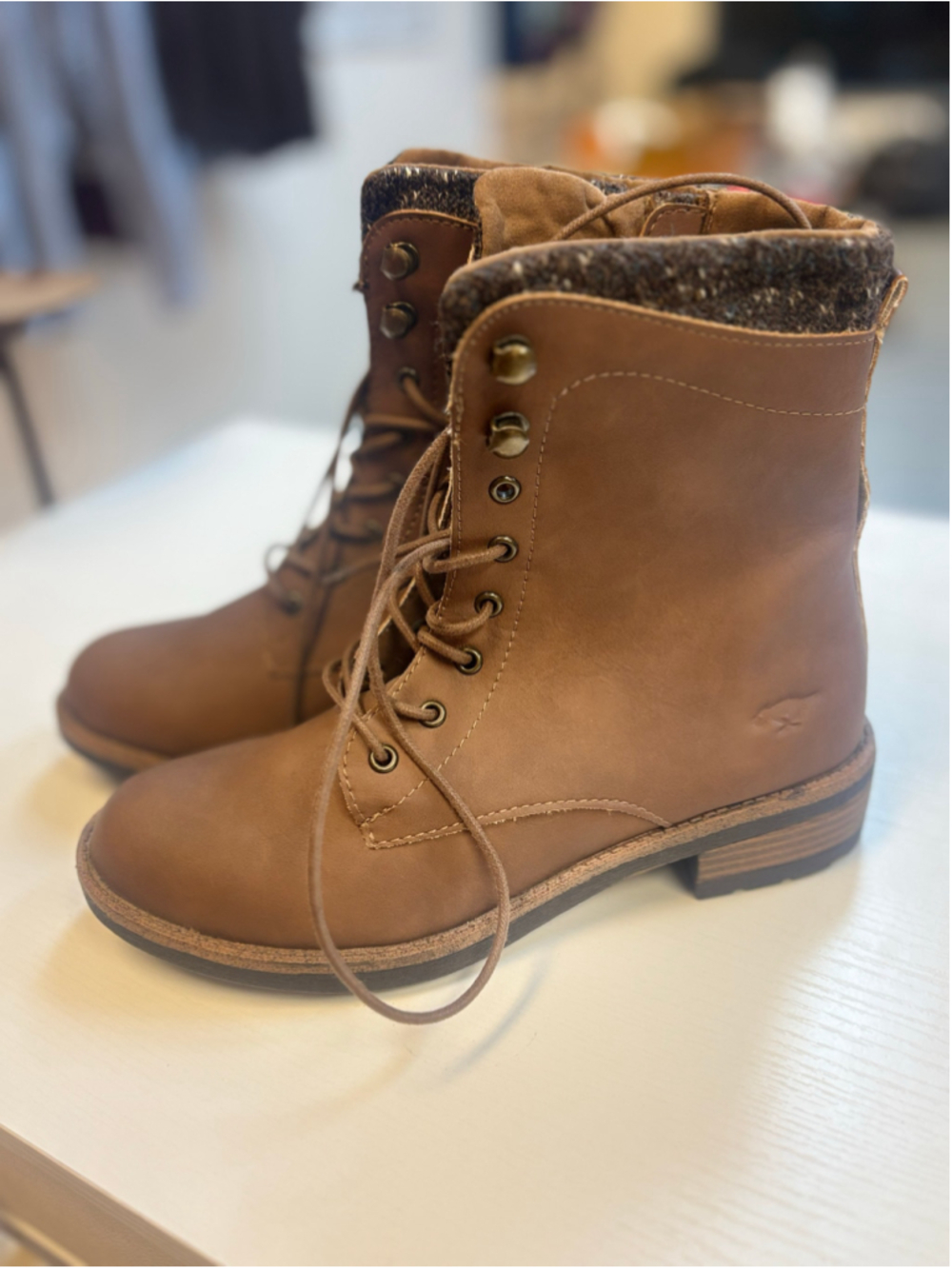 Rocket Dog Brown Lace Up Combat Ankle Boots Side Zip Size 8.5